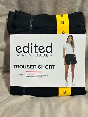 Edited by Remi Bader Black Trouser Shorts - High Rise